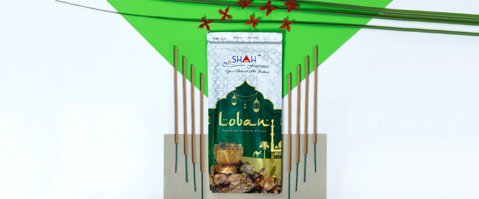 Shah Fragrances Loban Zipper Agarbatti 130g – Natural long-lasting incense sticks with pure loban fragrance for pooja, meditation, spiritual rituals, and home purification