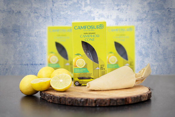 Camfosure Fresh Lemon - Camphor Cone Box( 60 Grams)